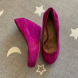 Aldo Pink Suede Wedges